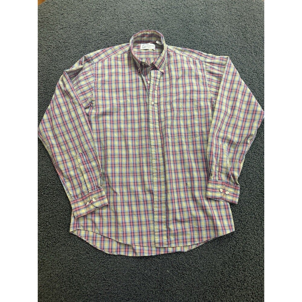 Sears Roebuck & CO. Vintage 90s Plaid Shirt Six Button Up Retro Western Sz Med